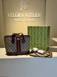 Gucci Ophidia Mini Tote Super Master with Package (Burgundy) – Image 1