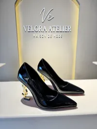 YSL Heels Black & Gold  – Image 2