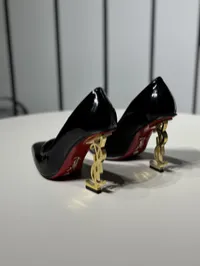 YSL Heels Black & Gold  – Image 1