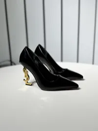 YSL Heels Black & Gold  – Image 8