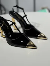 YSL Heels Black & Gold – Image 4