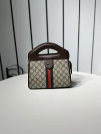 Gucci Ophidia Slip Handle Bag Monogram & Brown  – Image 1