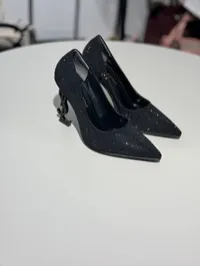 YSL Heels Black Glitter  – Image 4