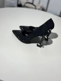 YSL Heels Black Glitter  – Image 1