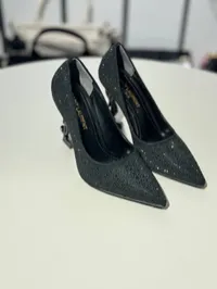 YSL Heels Black Glitter  – Image 6