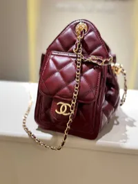 Chanel 25 Small Handbag Burgundy & Gold – Image 3