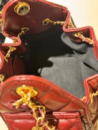 Chanel 25 Small Handbag Burgundy & Gold – Image 7