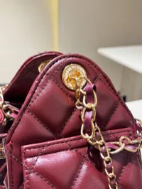 Chanel 25 Small Handbag Burgundy & Gold – Image 5