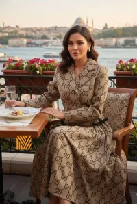 Gucci GG Canvas Jacket & Midi Skirt Set – Image 2