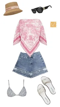 Dior Toile De Jouy Silk Poncho Pink – Image 3