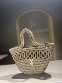 YSL - Raffia Basket Tote Bag – Image 2