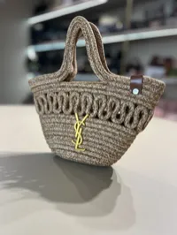 YSL - Raffia Basket Tote Bag – Image 6