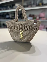 YSL - Raffia Basket Tote Bag – Image 5