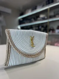 YSL - Clutch Raffia Bag – Image 6