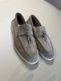 Loro Piana Gray Summer Walk Charm Flats – Image 2
