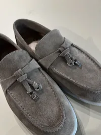 Loro Piana Gray Summer Walk Charm Flats – Image 6