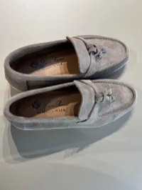 Loro Piana Gray Summer Walk Charm Flats – Image 3