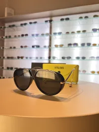 Bottega Veneta Drop Aviator Black Sunglasses – Image 1