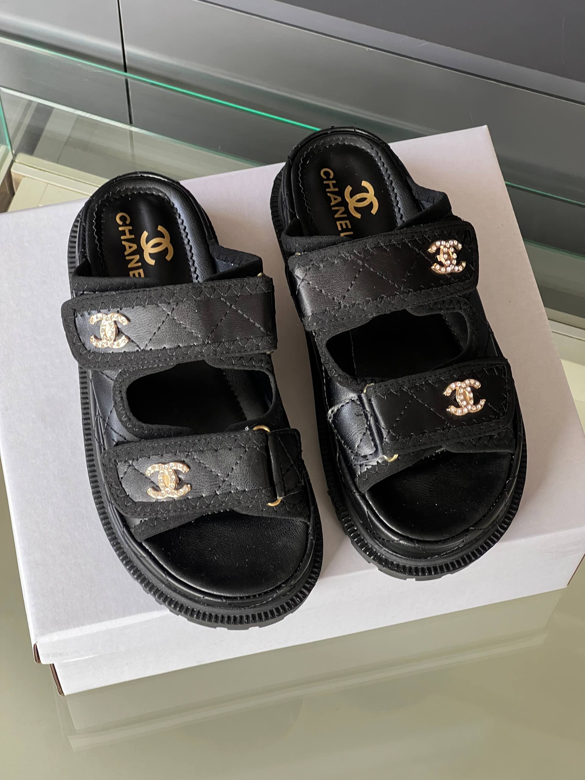 Chanel Black Slippers – Image 2