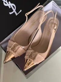 YSL Beige Babylone Slingback Pumps – Image 3