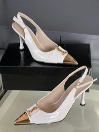 YSL White Babylone Slingback Pumps – Image 4