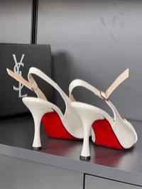 YSL White Babylone Slingback Pumps – Image 7