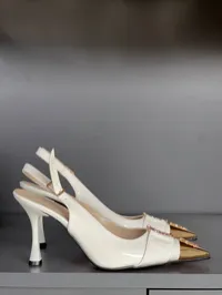 YSL White Babylone Slingback Pumps – Image 6