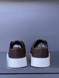 Chanel Tweed Brown Sneakers – Image 7