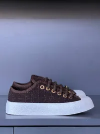 Chanel Tweed Brown Sneakers – Image 6