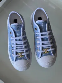 Chanel Tweed Baby Blue Sneakers  – Image 4