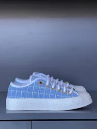 Chanel Tweed Baby Blue Sneakers  – Image 6