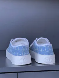 Chanel Tweed Baby Blue Sneakers  – Image 7