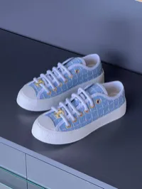 Chanel Tweed Baby Blue Sneakers  – Image 1
