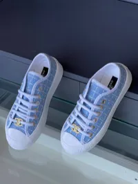 Chanel Tweed Baby Blue Sneakers  – Image 3