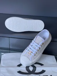 Chanel Tweed Off White Sneakers – Image 4