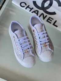 Chanel Tweed Off White Sneakers – Image 2