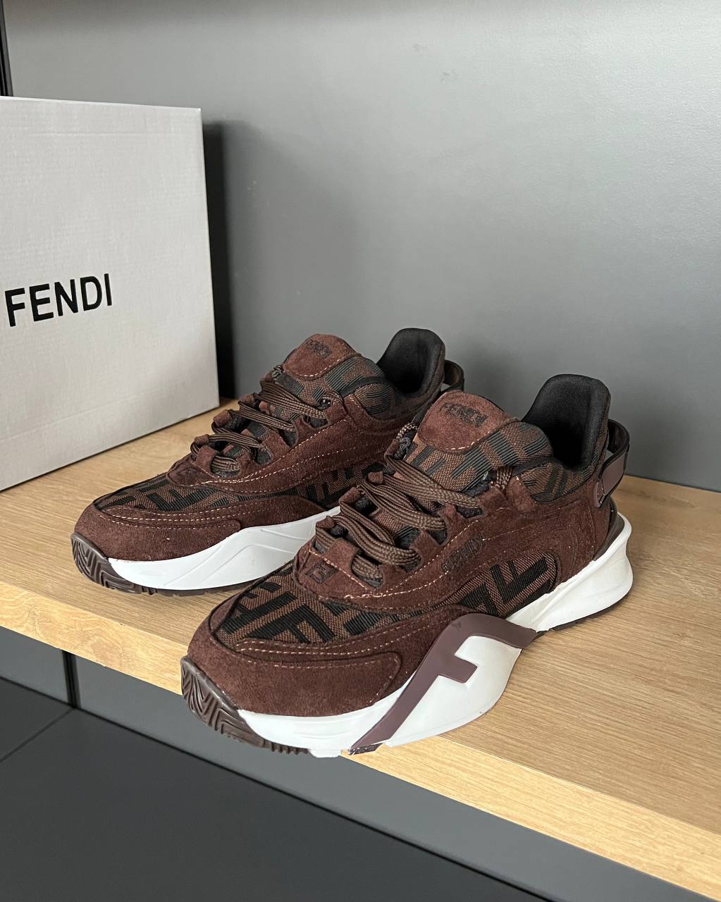 Fendi Flow Brown Sneakers – Image 2