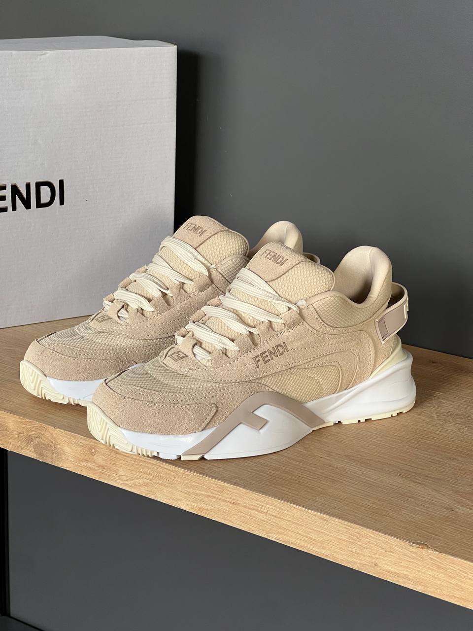 Fendi Flow Beige Sneakers – Image 2