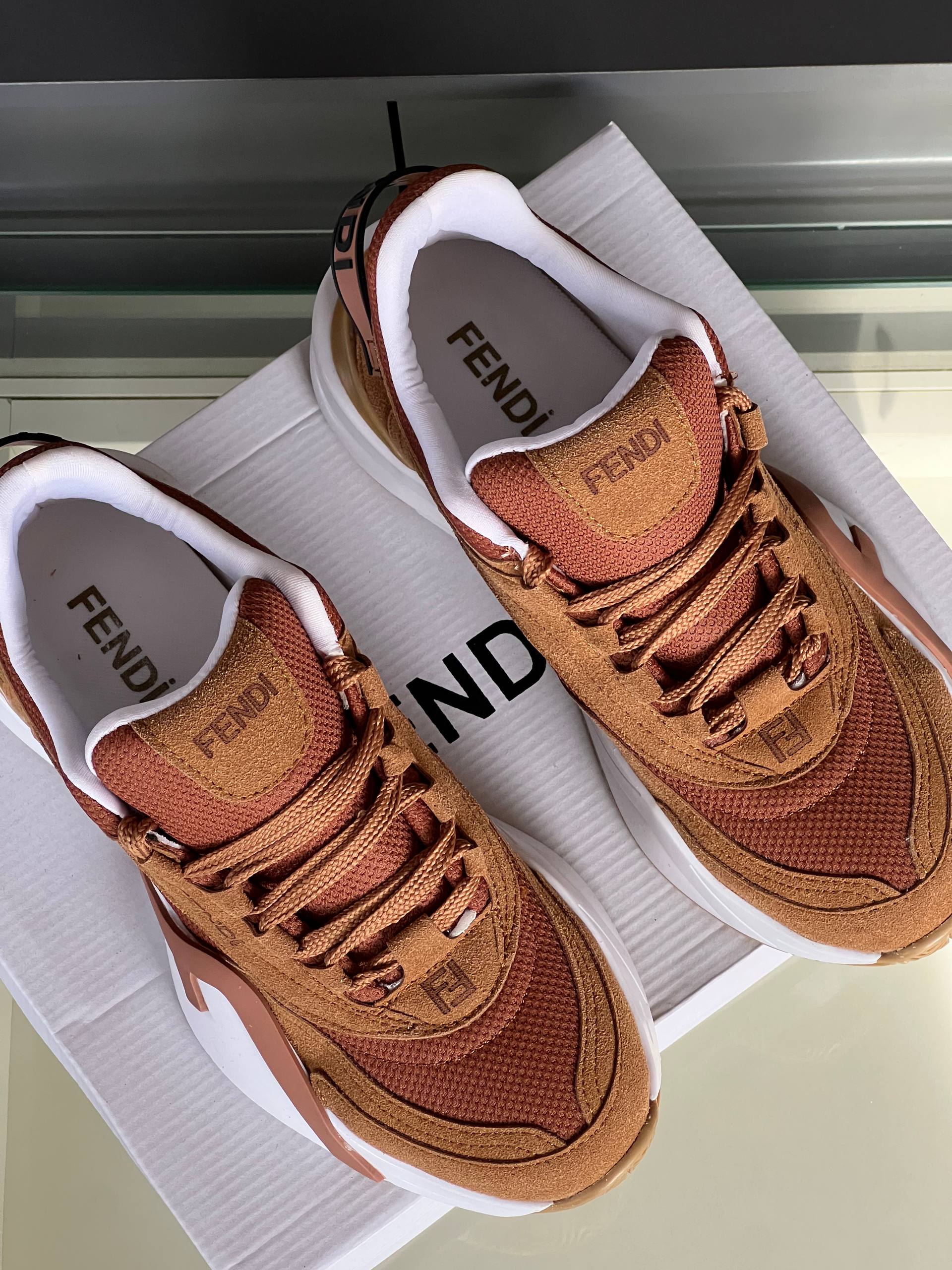 Fendi Flow Tobacco Brown Sneakers – Image 4