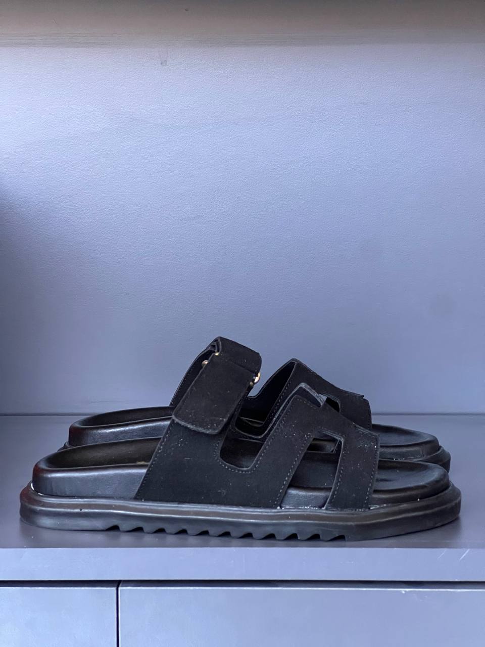 Hermes Chypre Black Sandals – Image 5