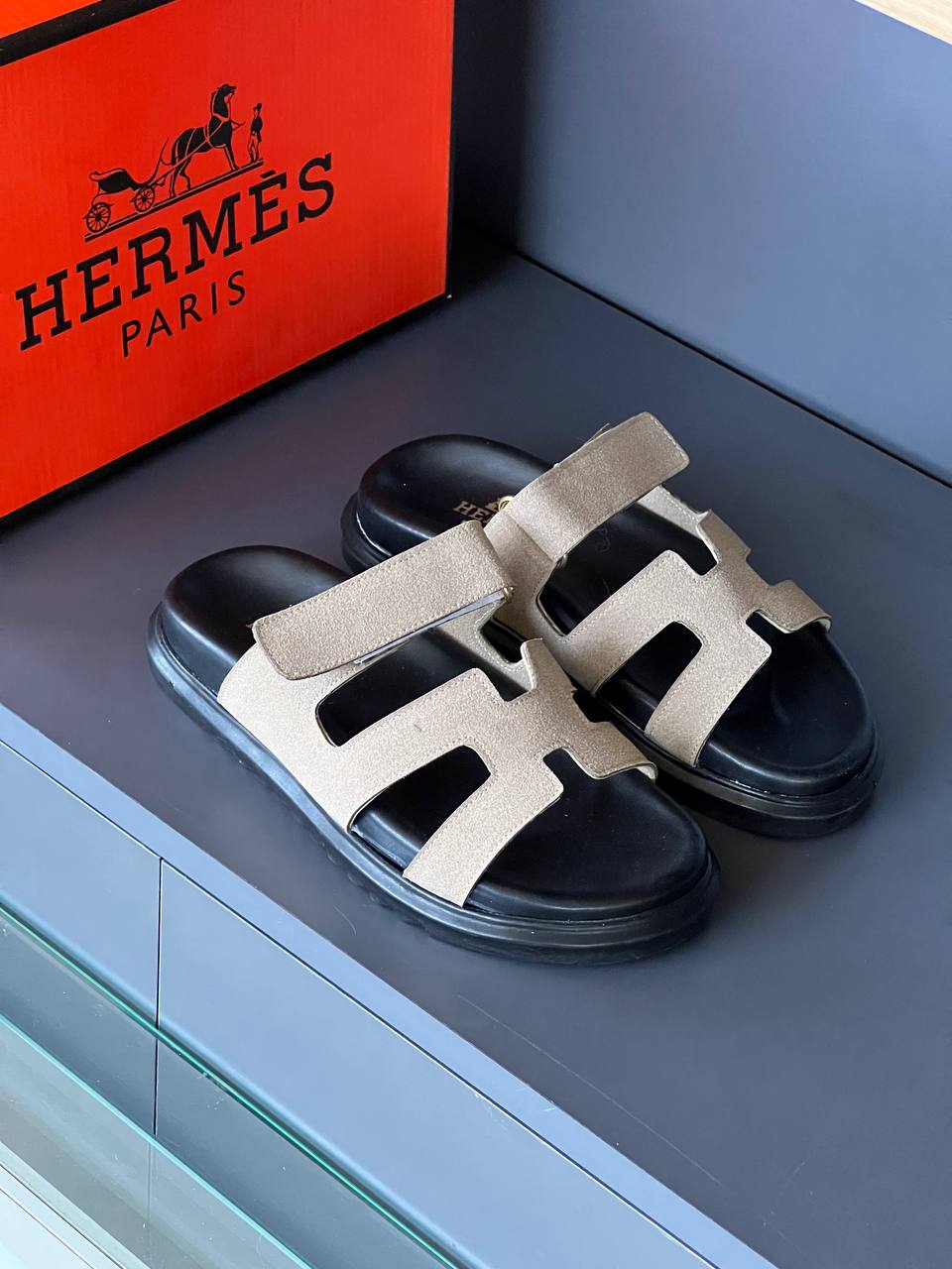 Hermes Chypre Beige Sandals – Image 1