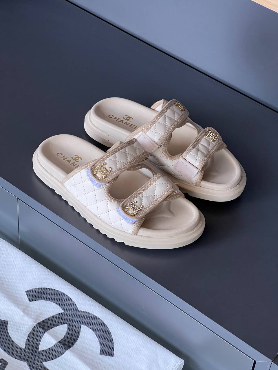 Chanel Dad Off White Sandals – Image 1