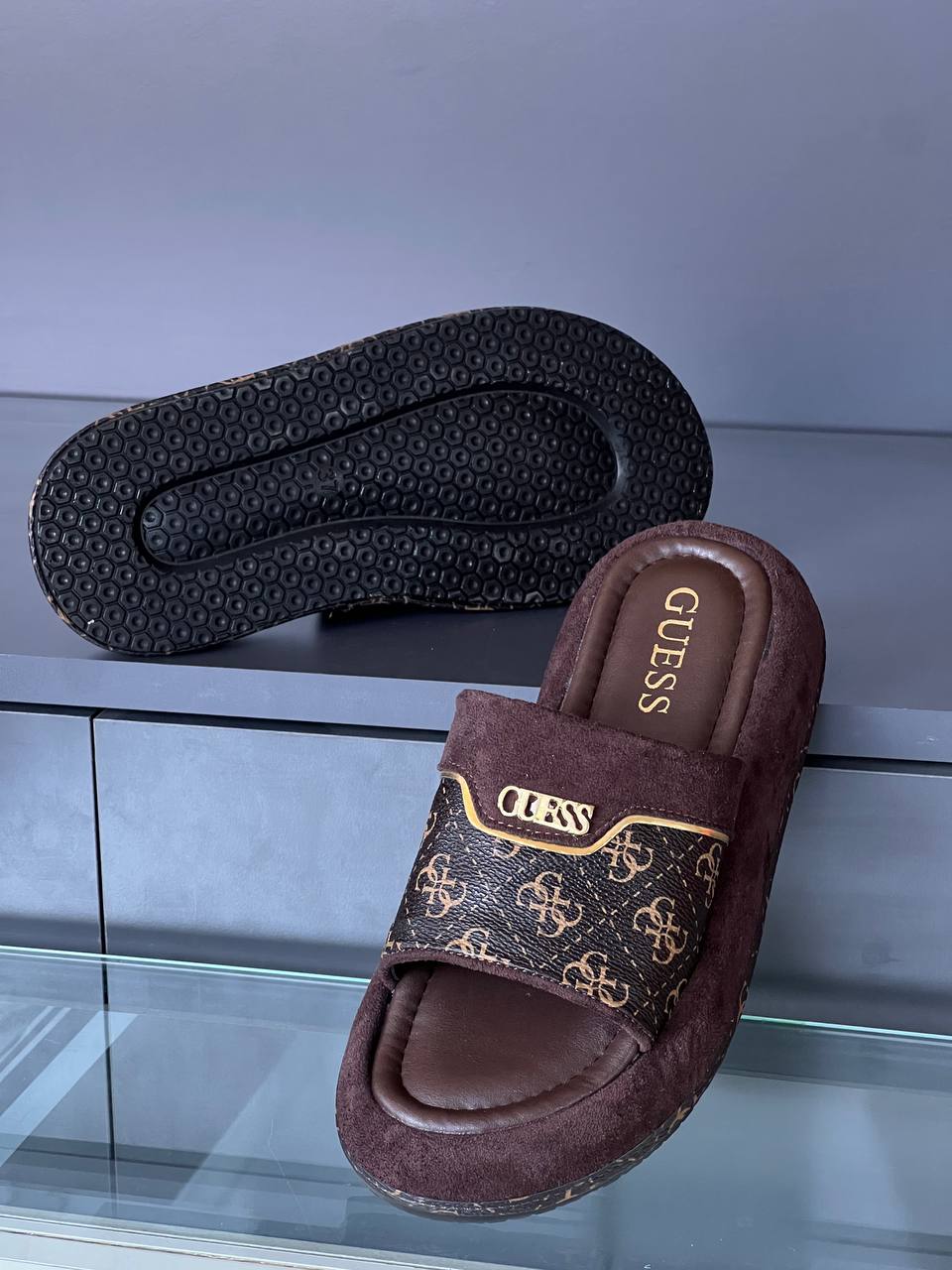 Guess Brown Slippers – Image 3