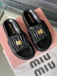Miu Miu Matelasse Nappa Slippers  – Image 12