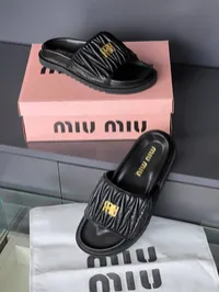 Miu Miu Matelasse Nappa Slippers  – Image 10