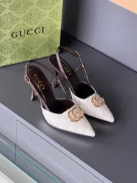 Gucci Milano White Sling back Heels – Image 1