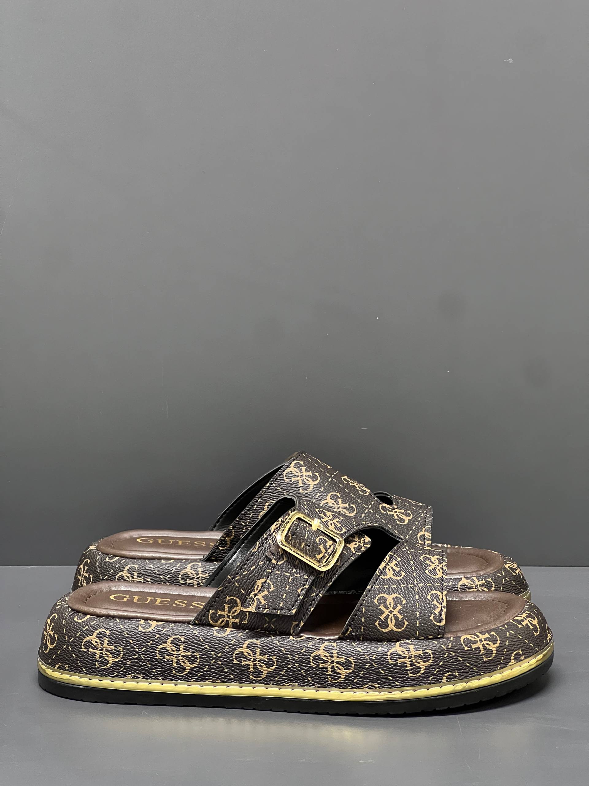 Guess Leather Brown Slippers – Image 5
