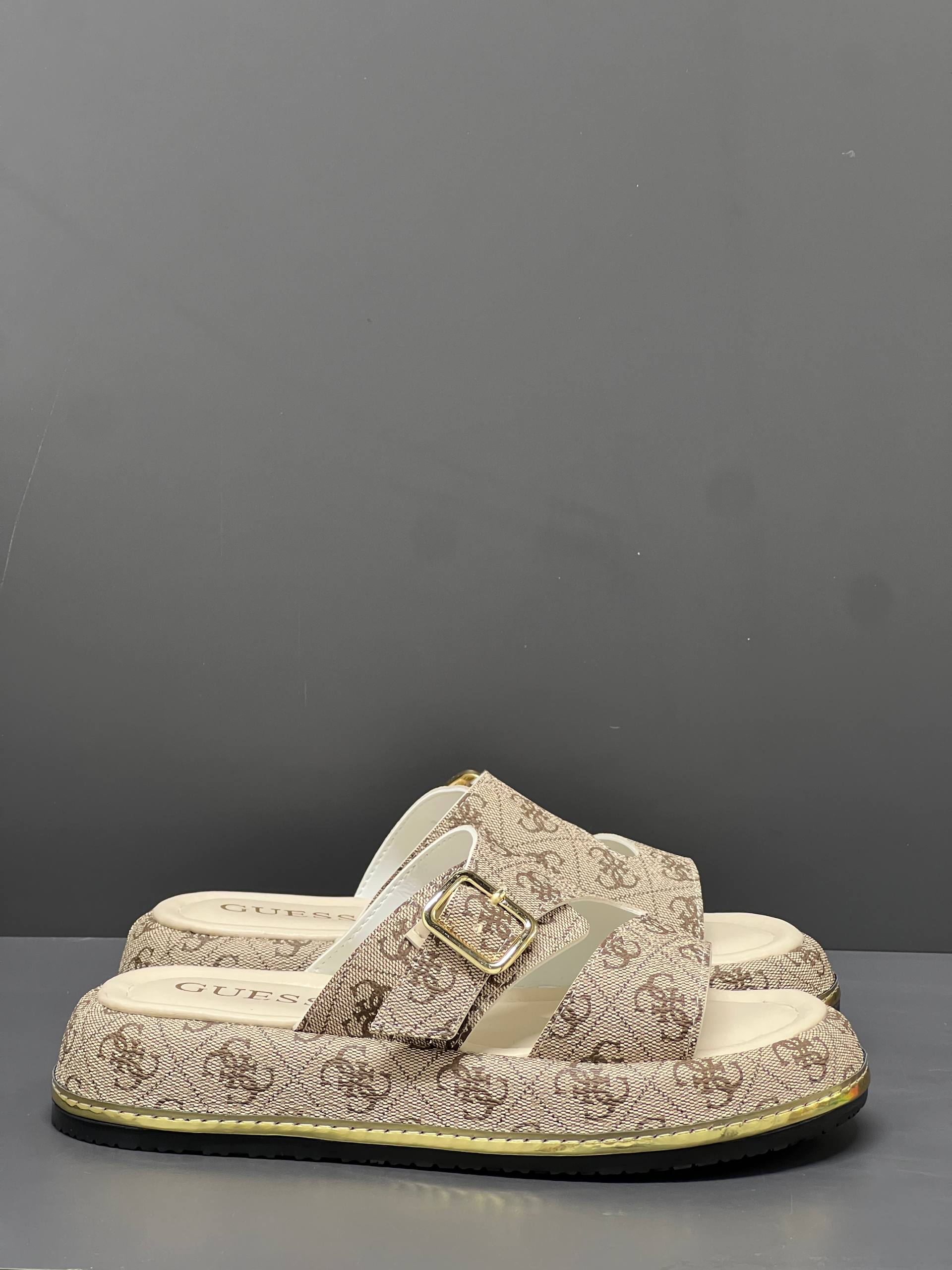 Guess Leather Beige Slippers – Image 5