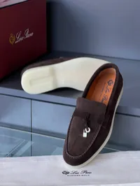 Loro Piana Brown Summer Walk Charm Flats – Image 3