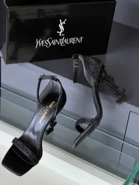 YSL Opyum Crystal Black Sandals – Image 6